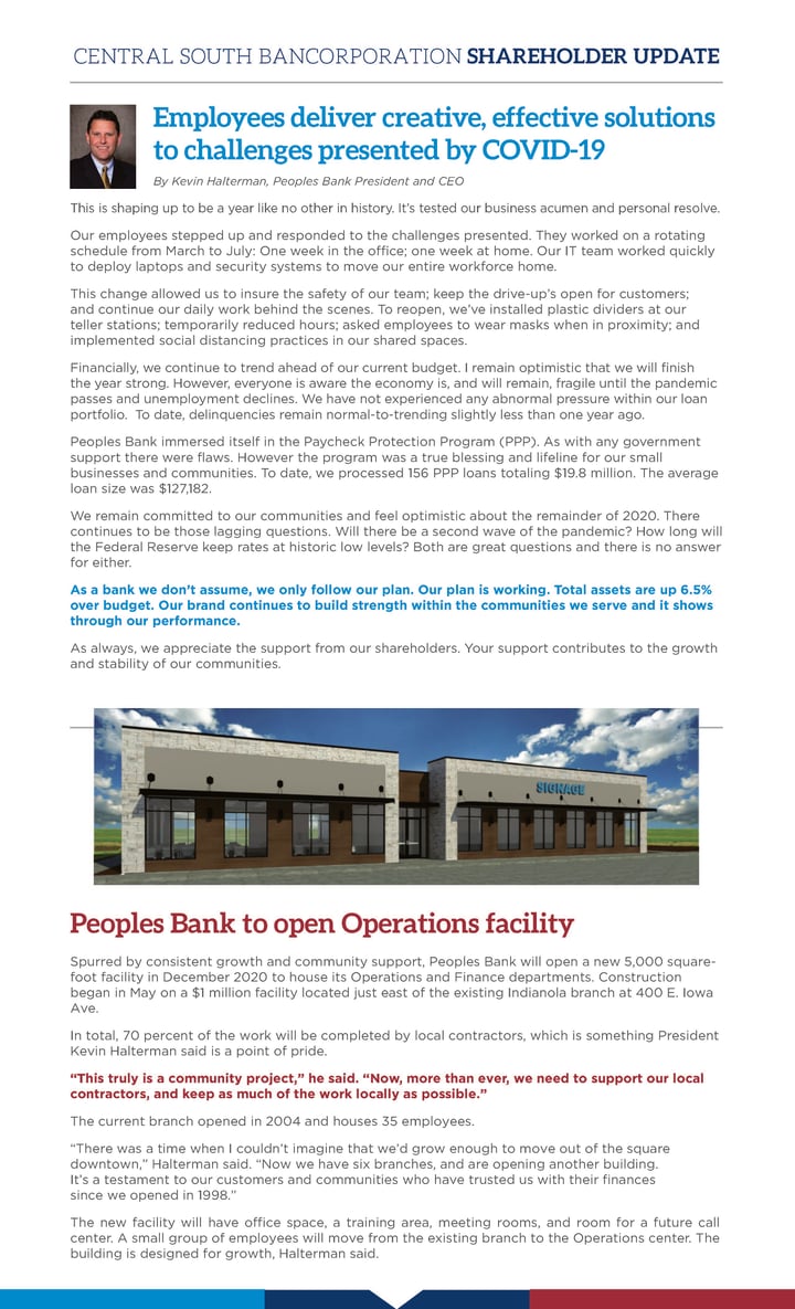 Image of newsletter front page